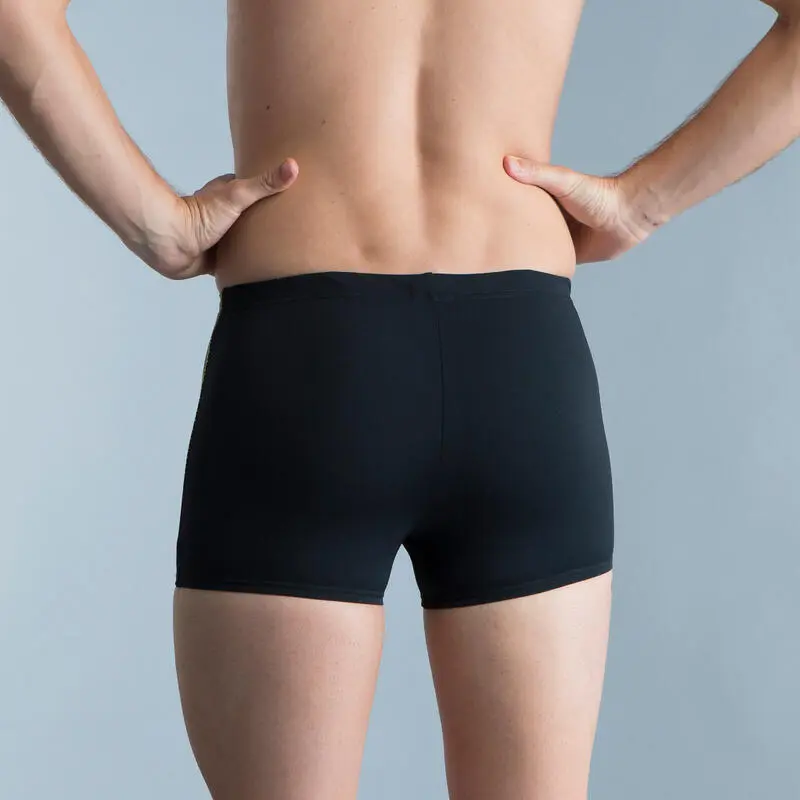 Bañador Hombre Natación Arena Bóxer Negro Amarillo - Imagen 2