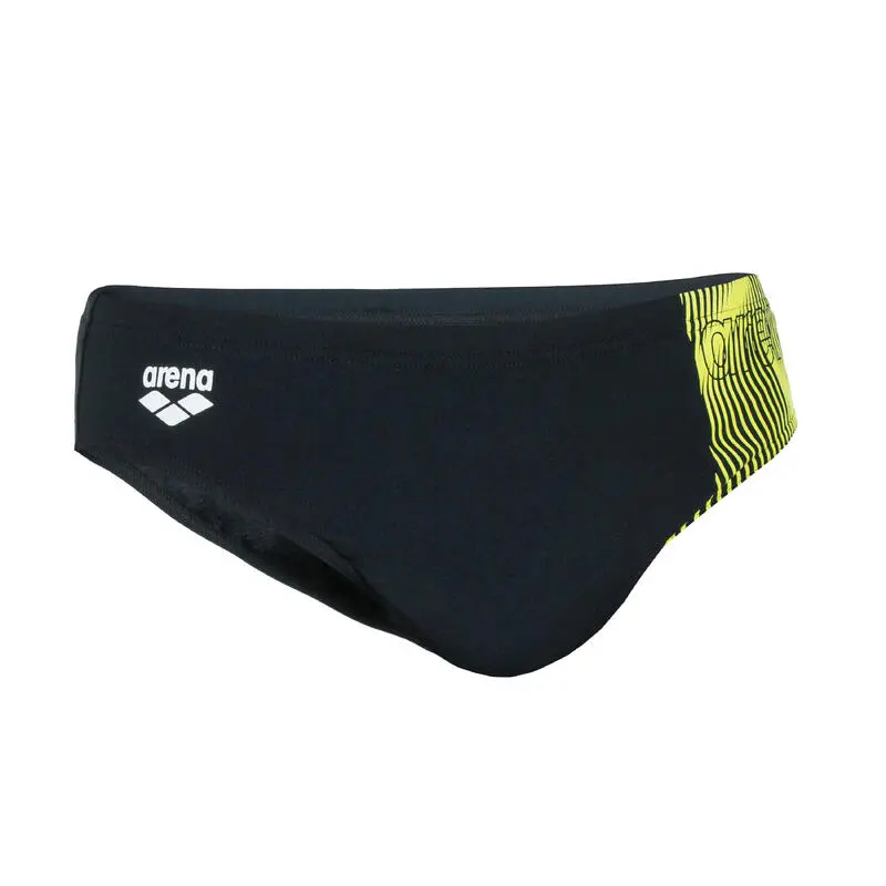 Bañador Hombre Natación Arena Slip Negro Amarillo - Imagen 4
