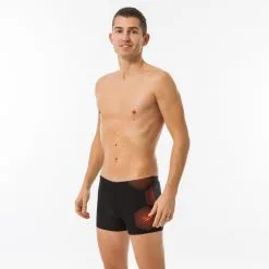 Bañador Hombre Natación Speedo Bóxer Negro Rojo