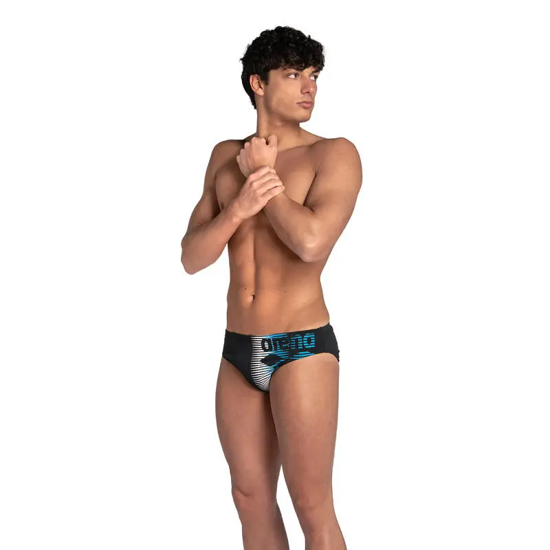 Bañador Slip Arena Hombre Negro Azul