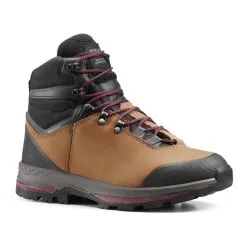 Botas De Montaña Y Trekking Impermeables De Piel Mujer Forclaz Trekk 100