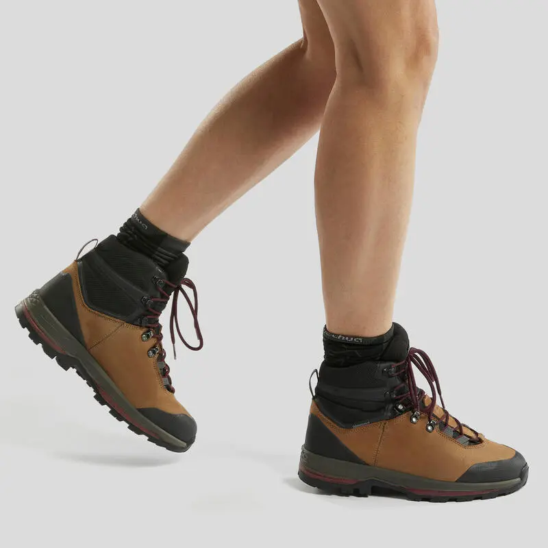 Botas De Montaña Y Trekking Impermeables De Piel Mujer Forclaz Trekk 100 - Imagen 4