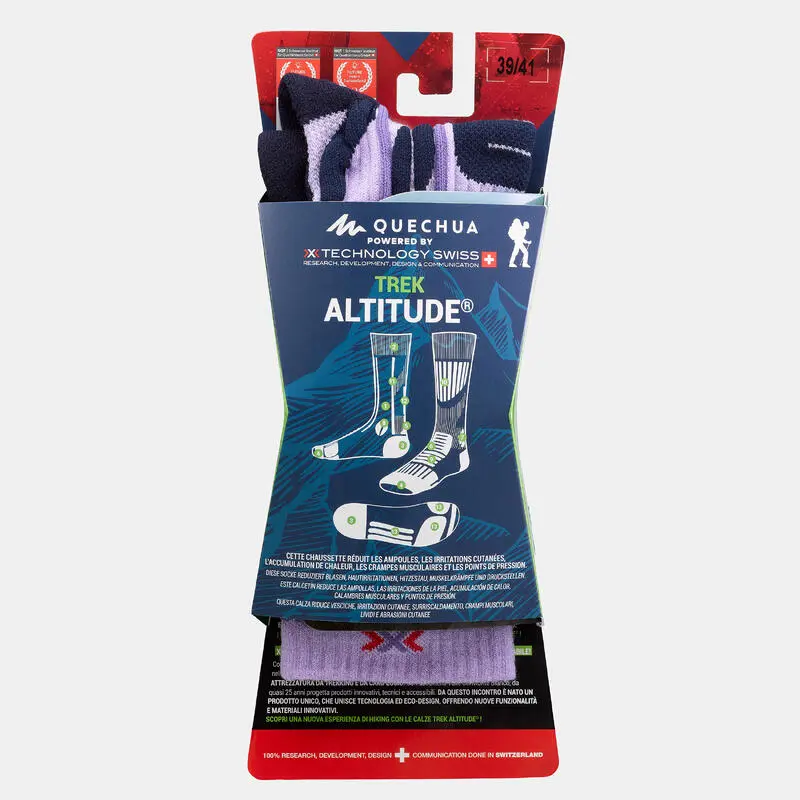 Calcetines Altos De Montaña Y Trekking Anti-rozaduras Quechua Trek Altitude - Imagen 4