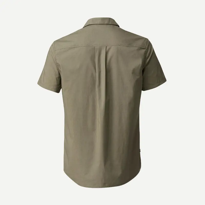 Forclaz CAMISA DE TREKKING VIAJE TRAVEL 100 MANGAS CORTAS MARRÓN HOMBRE - Imagen 2