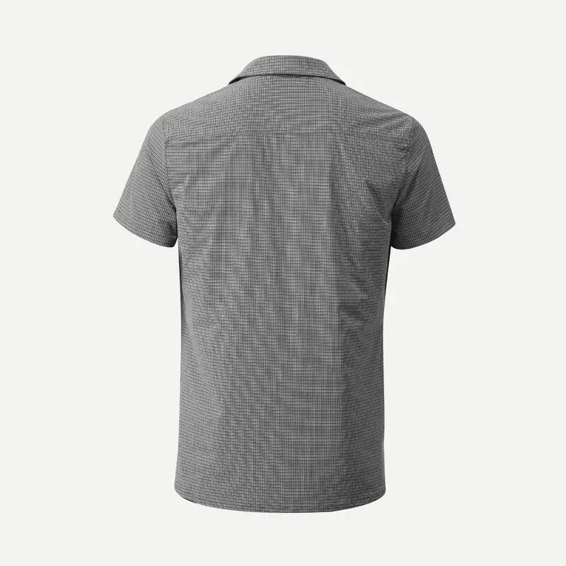 Forclaz CAMISA DE TREKKING VIAJE TRAVEL 500 STRETCH MANGAS CORTAS GRIS HOMBRE - Imagen 2