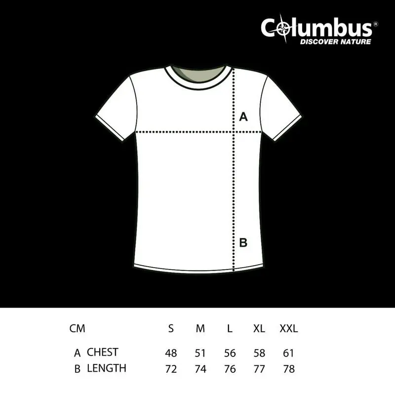 Columbus Outdoor Camiseta De Algodón Columbus Hikers De Manga Corta Azul - Imagen 2
