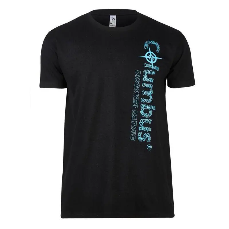 Columbus Outdoor Camiseta De Algodón Columbus Logo De Manga Corta Negra