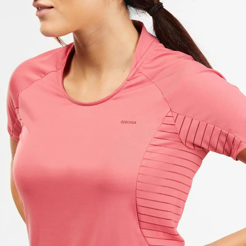 Camiseta De Montaña Y Trekking Manga Corta Mujer Quechua MH500 Rosa - Imagen 4