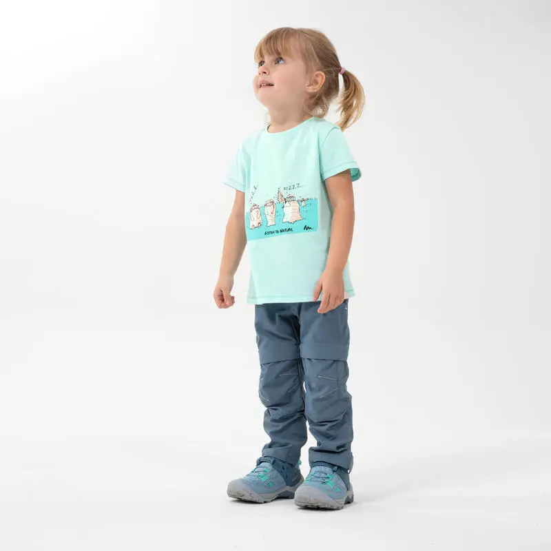 Camiseta De Montaña Y Trekking Manga Corta Niños 2-6 Años Quechua MH100 Verde - Imagen 3