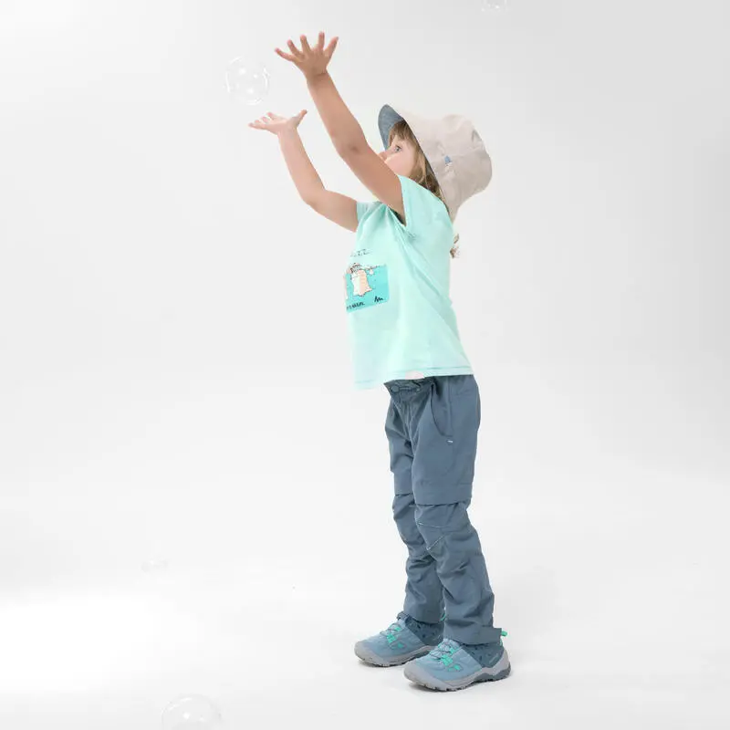 Camiseta De Montaña Y Trekking Manga Corta Niños 2-6 Años Quechua MH100 Verde - Imagen 5