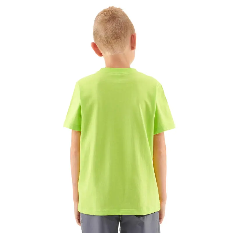 Camiseta De Montaña Y Trekking Manga Corta Niños 7-15 Años Quechua MH100 Verde - Imagen 2
