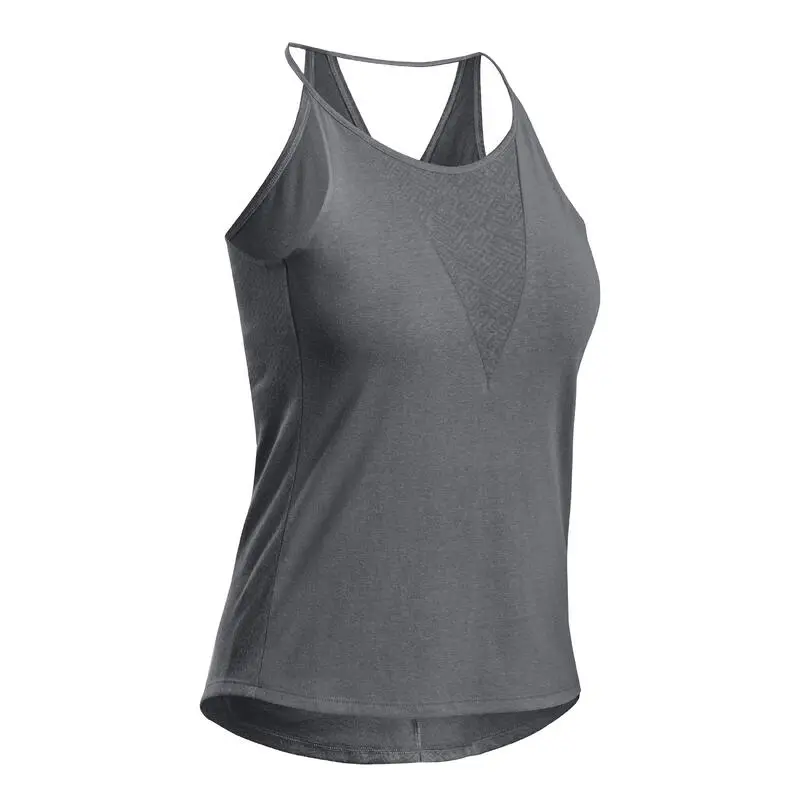 Camiseta De Montaña Y Trekking Sin Mangas Mujer Quechua NH500 - Imagen 6