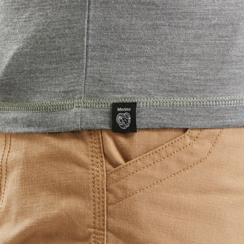 Camiseta Montaña Y Trekking Lana Merina Hombre Forclaz Travel 500 Gris - Imagen 5