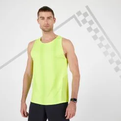 Camiseta Running Sin Mangas Transpirable Hombre Kiprun Light Amarillo