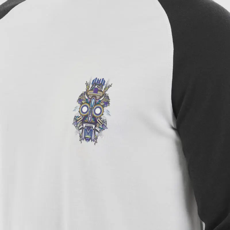 WEDZE Camiseta Térmica De Esquí Hombre - BL 590 Brokovich Lana Merina - Negro Blanco - Imagen 5