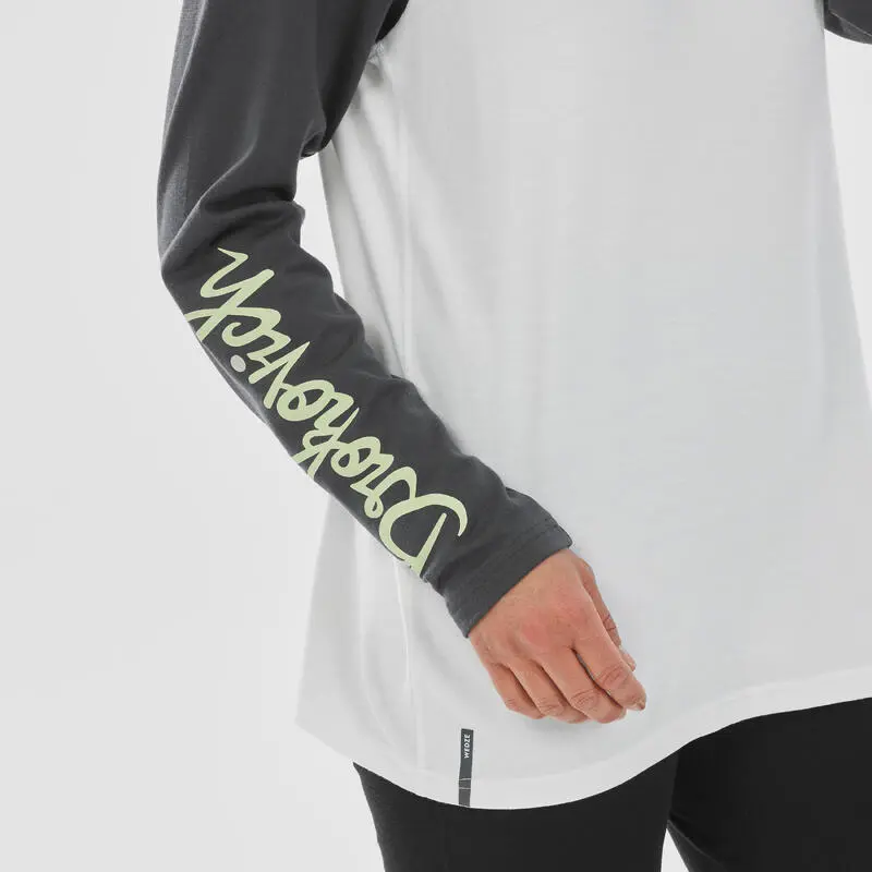 WEDZE Camiseta Térmica De Esquí Lana Merina Mujer - BL 590 Brokovitch - Gris Blanco - Imagen 2