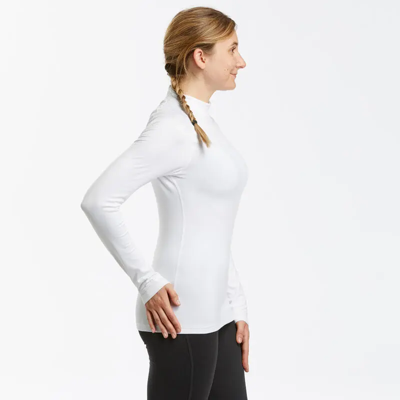 Camiseta Térmica Interior De Esquí Y Nieve Mujer Wedze Ski 500 Blanco - Imagen 3