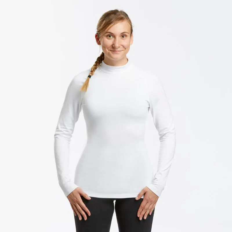 Camiseta Térmica Interior De Esquí Y Nieve Mujer Wedze Ski 500 Blanco