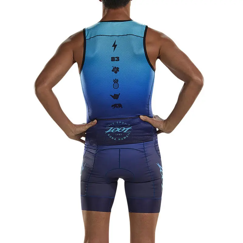 Camiseta Triatlon Sin Mangas Hombre ZOOT SUNSET Azul - Imagen 3