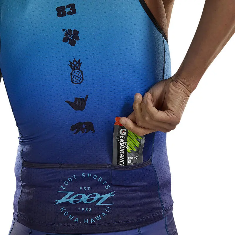 Camiseta Triatlon Sin Mangas Hombre ZOOT SUNSET Azul - Imagen 5