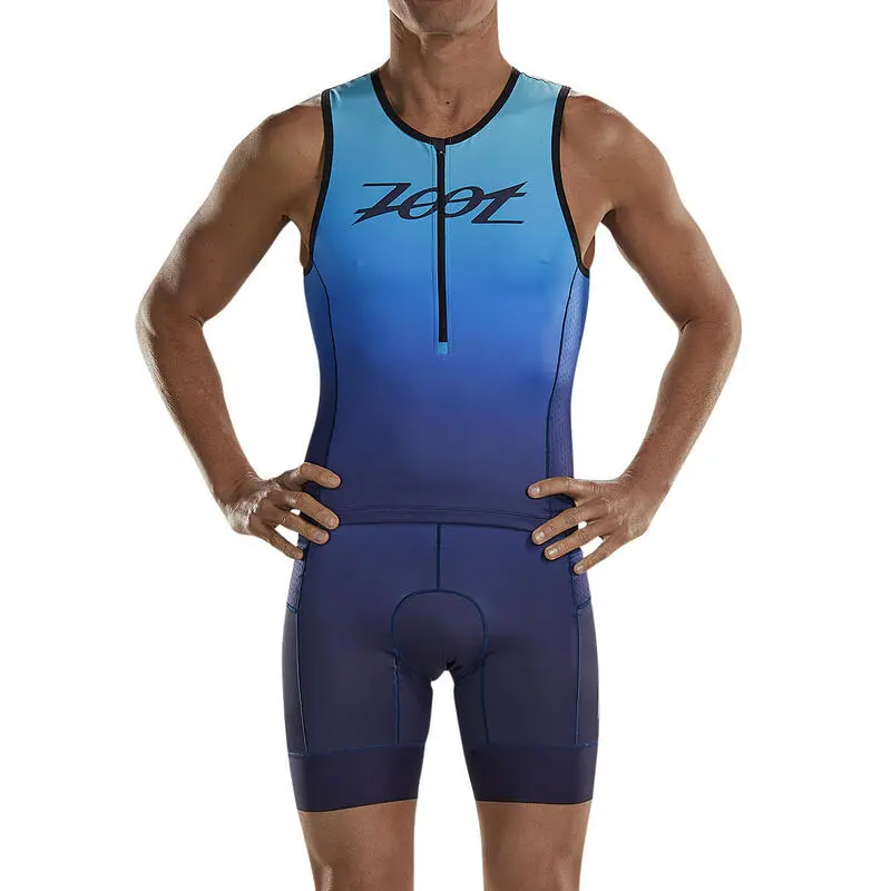 Camiseta Triatlon Sin Mangas Hombre ZOOT SUNSET Azul