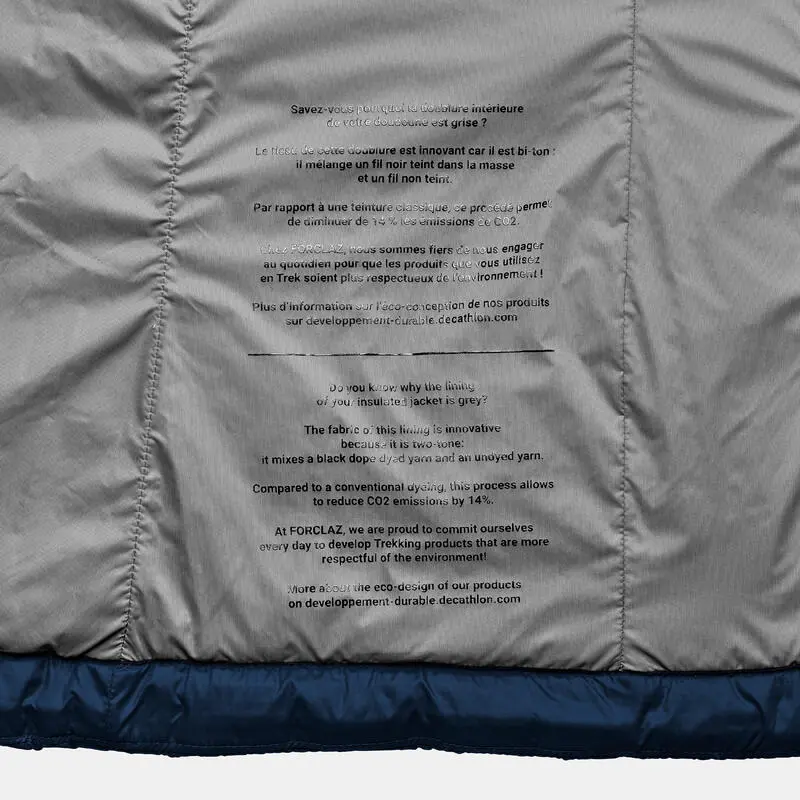 Chaleco Acolchado De Montaña Y Trekking Plumón Hombre Forclaz MT100 Azul - Imagen 4
