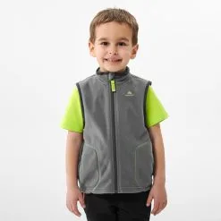 Chaleco Polar De Montaña Y Trekking Niños 2-6 Años Quechua MH150 Gris