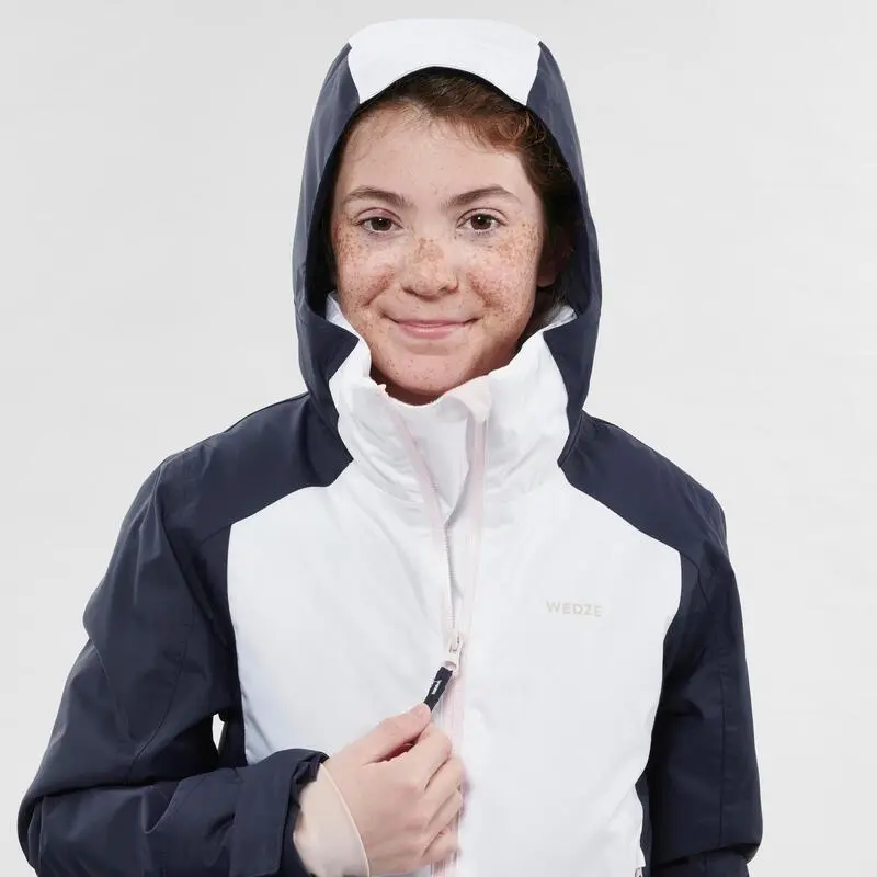 WEDZE CHAQUETA DE ESQUÍ NIÑOS CÁLIDA E IMPERMEABLE - 500 BLANCO Y AZUL - Imagen 4