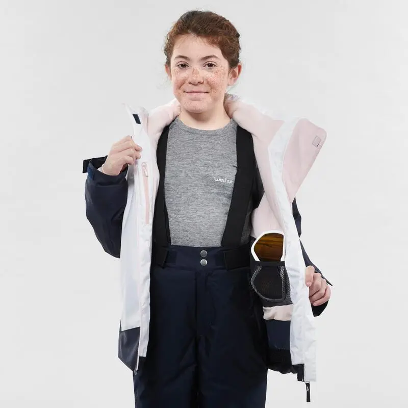 WEDZE CHAQUETA DE ESQUÍ NIÑOS CÁLIDA E IMPERMEABLE - 500 BLANCO Y AZUL - Imagen 5