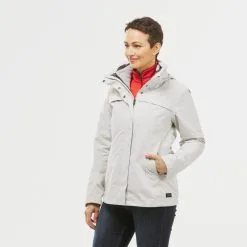 Chaqueta De Montaña Y Trekking 3 En 1 Impermeable Mujer Forclaz Travel 100