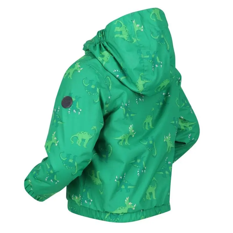 Regatta Chaqueta Impermeable Akiva Dinosaurio Para Niños/Niñas Verde Gominola - Imagen 3