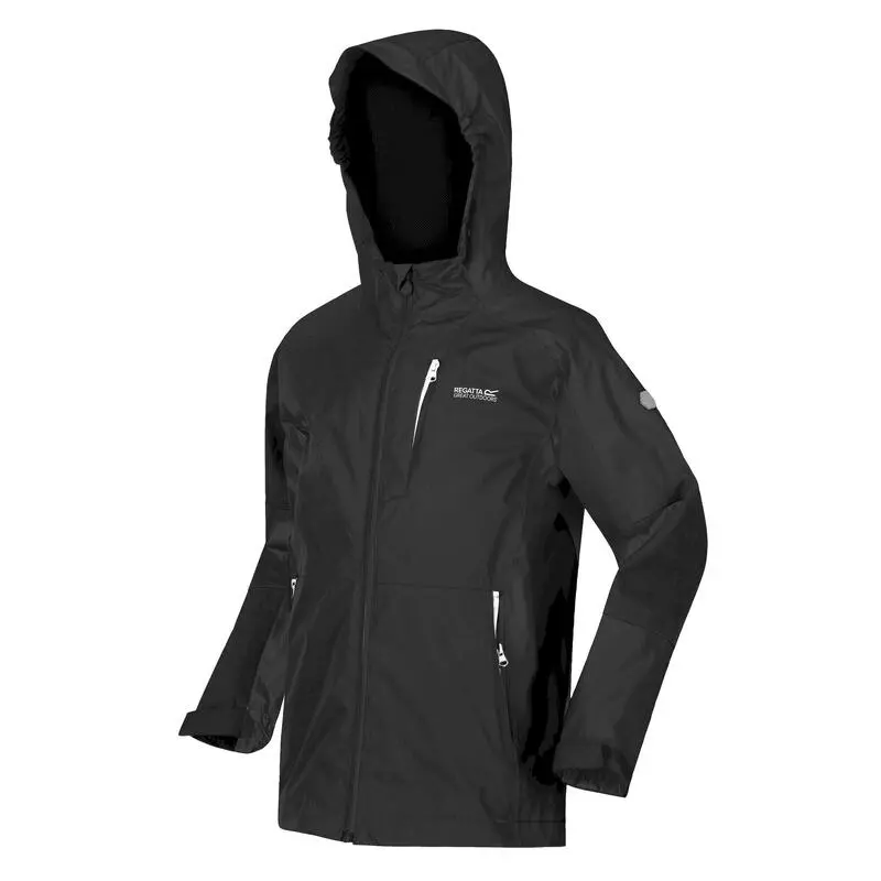 Regatta Chaqueta Impermeable Calderdale II Para Niños/Niñas Negro - Imagen 3