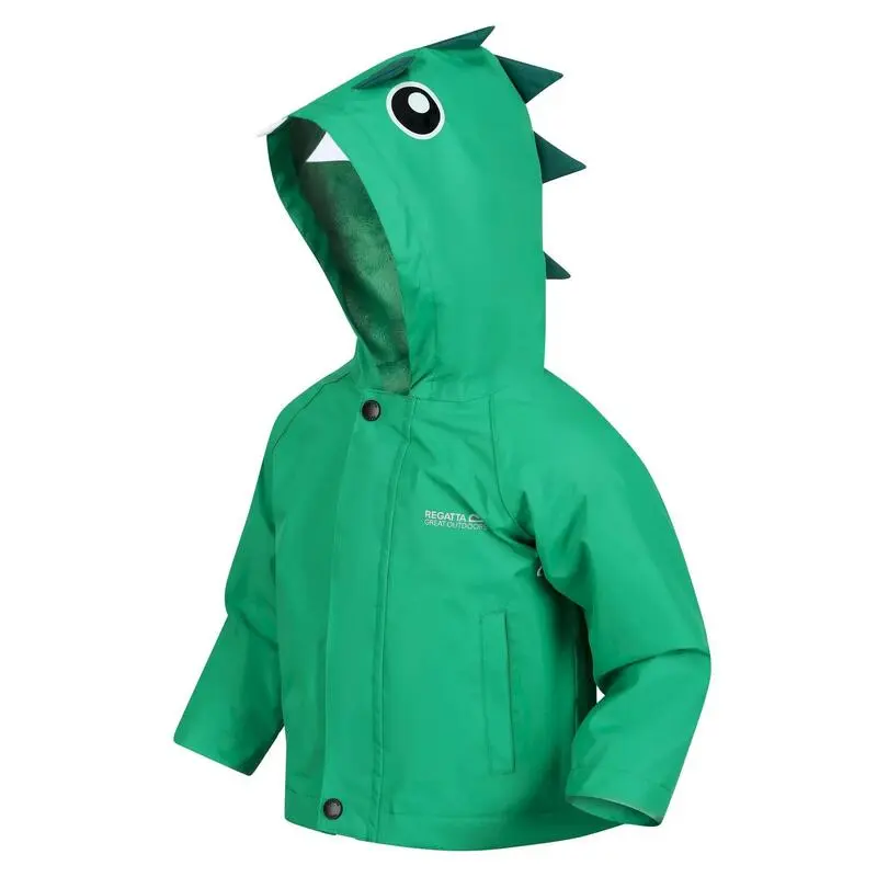 Regatta Chaqueta Impermeable Dinosaurio Para Niños/Niñas Verde Gominola - Imagen 3