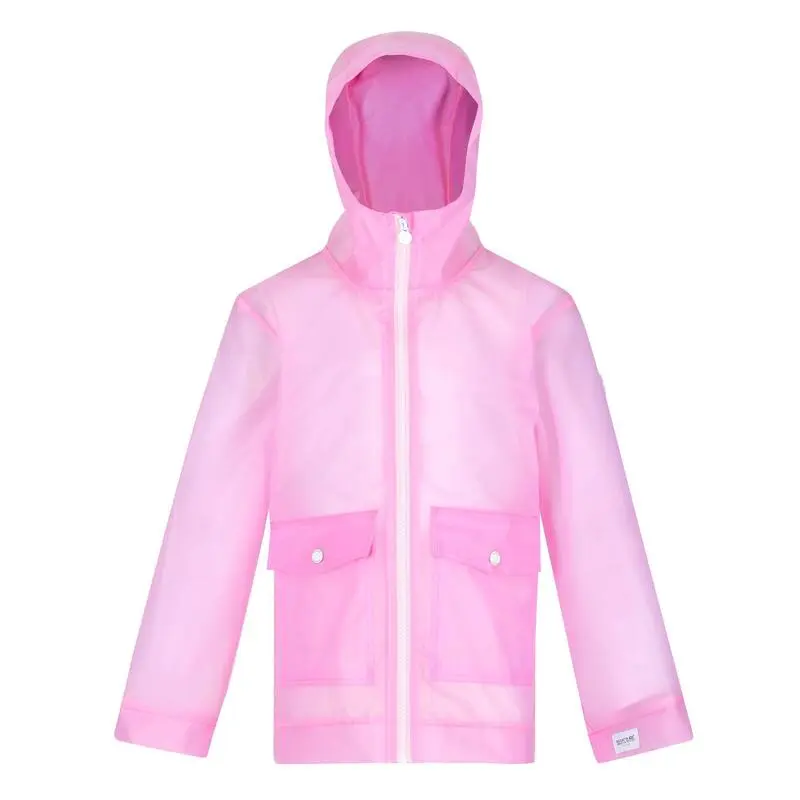 Regatta Chaqueta Impermeable Hallow Transparente Para Niños/Niñas Verde Hielo - Imagen 6
