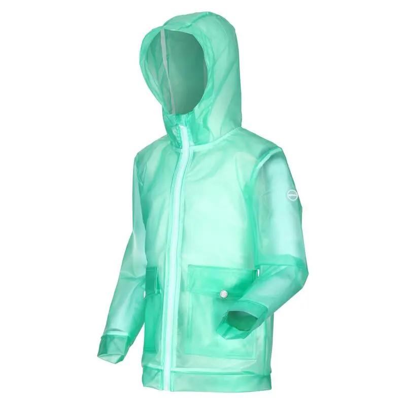 Regatta Chaqueta Impermeable Hallow Transparente Para Niños/Niñas Verde Hielo - Imagen 4