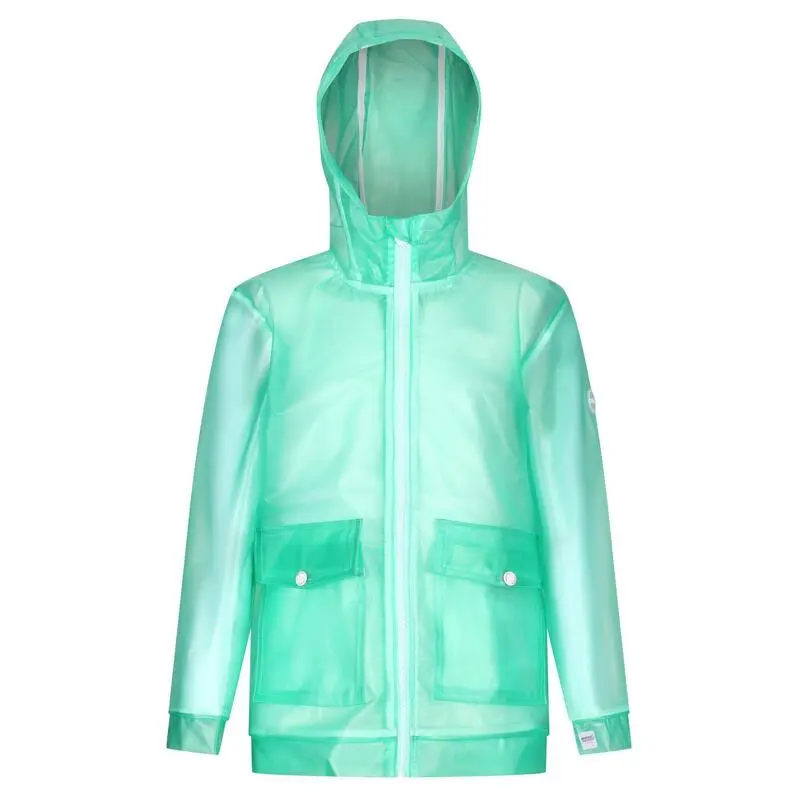 Regatta Chaqueta Impermeable Hallow Transparente Para Niños/Niñas Verde Hielo