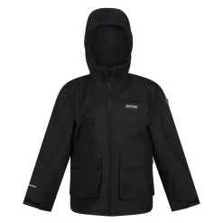 Regatta Chaqueta Impermeable Hywell Para Niños/Niñas Negro