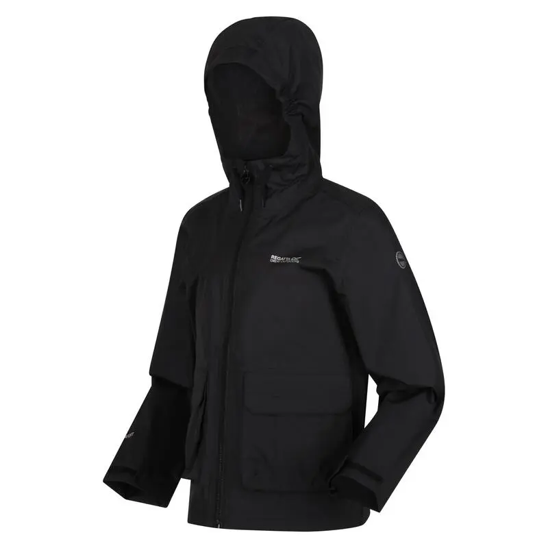 Regatta Chaqueta Impermeable Hywell Para Niños/Niñas Negro - Imagen 4