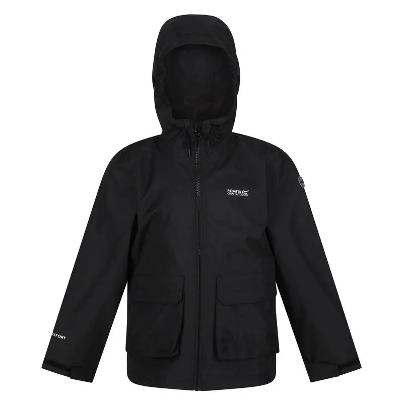Regatta Chaqueta Impermeable Hywell Para Niños/Niñas Negro