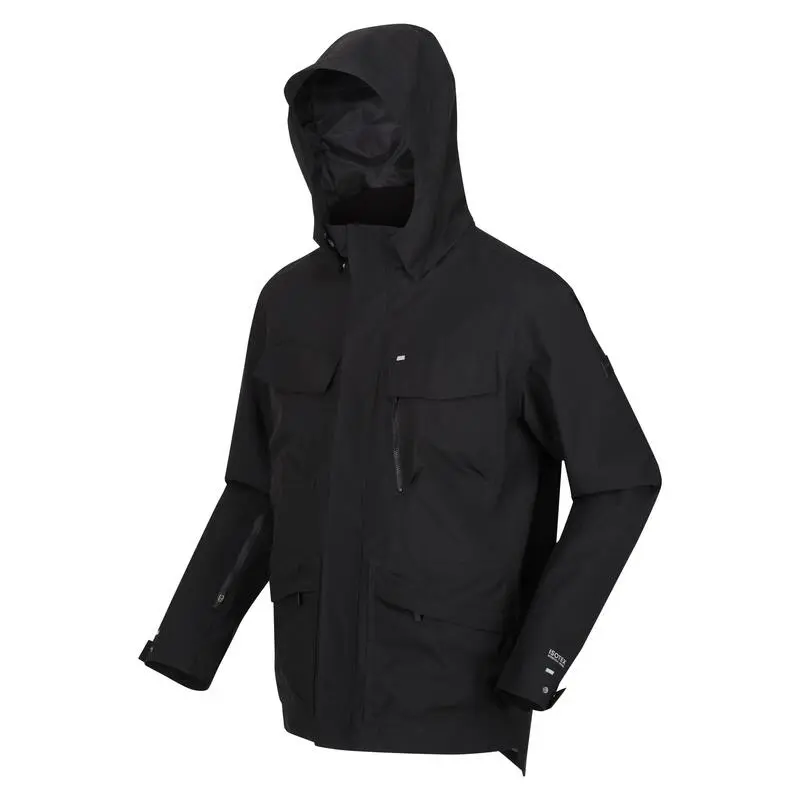Regatta Chaqueta Impermeable Makai Para Hombre Negro - Imagen 3