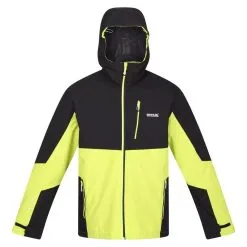 Regatta Chaqueta Impermeable Wentwood VII Para Hombre Negro, Kiwi Llamativo