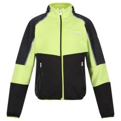Regatta Chaqueta Softshell Oberon V Para Niños/Niñas Kiwi Llamativo, Negro