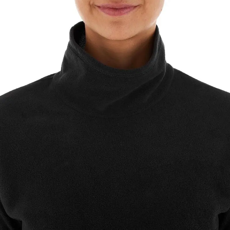 Forro Polar De Montaña Y Trekking Cuello Alto Mujer Quechua MH20 Negro - Imagen 4