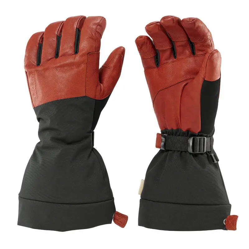 WEDZE GUANTES DE ESQUÍ FREERIDE ADULTO CÁLIDOS IMPERMEABLES Y LARGOS - 900 MARRÓN NEGRO