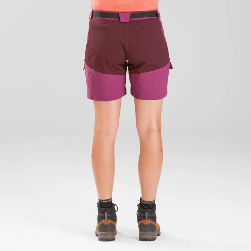 Pantalón Corto De Montaña Y Trekking Mujer Forclaz Trek500 Violeta - Imagen 4