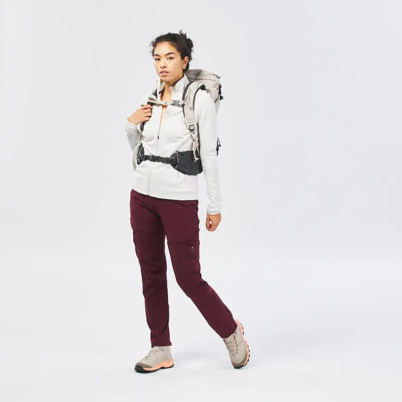 Quechua Pantalón Transformable De Senderismo Montaña - MH550 - Burdeos - Mujer - Imagen 3
