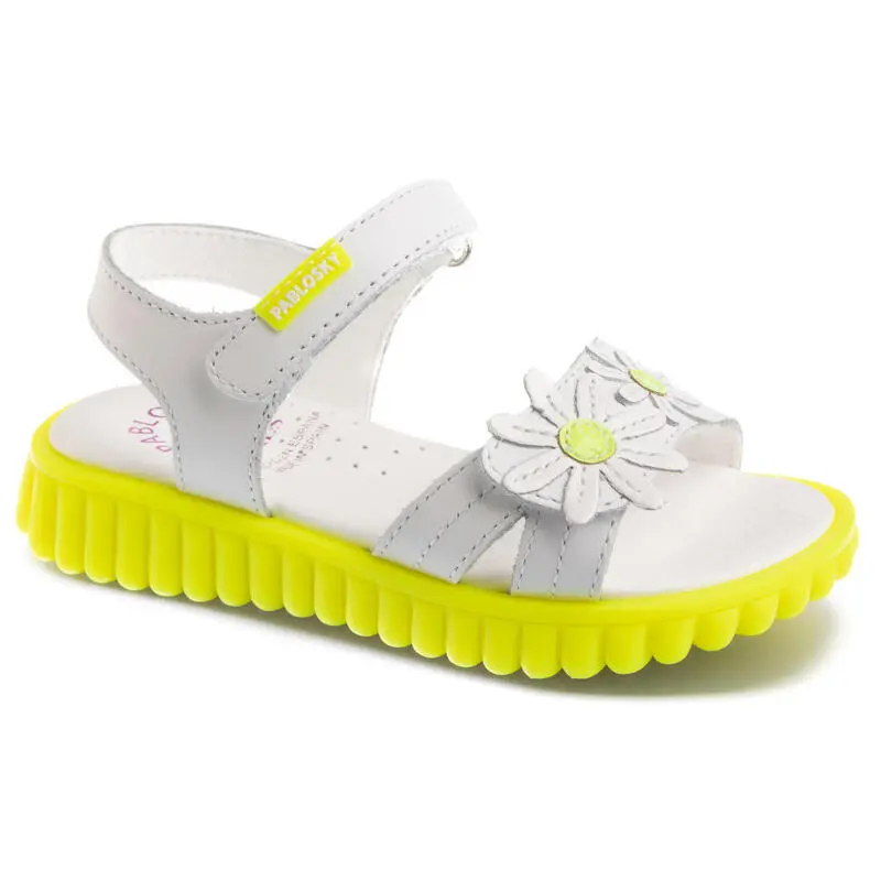 Sandalias De Marcha Deportiva De Piel De Niña PABLOSKY En Blanco