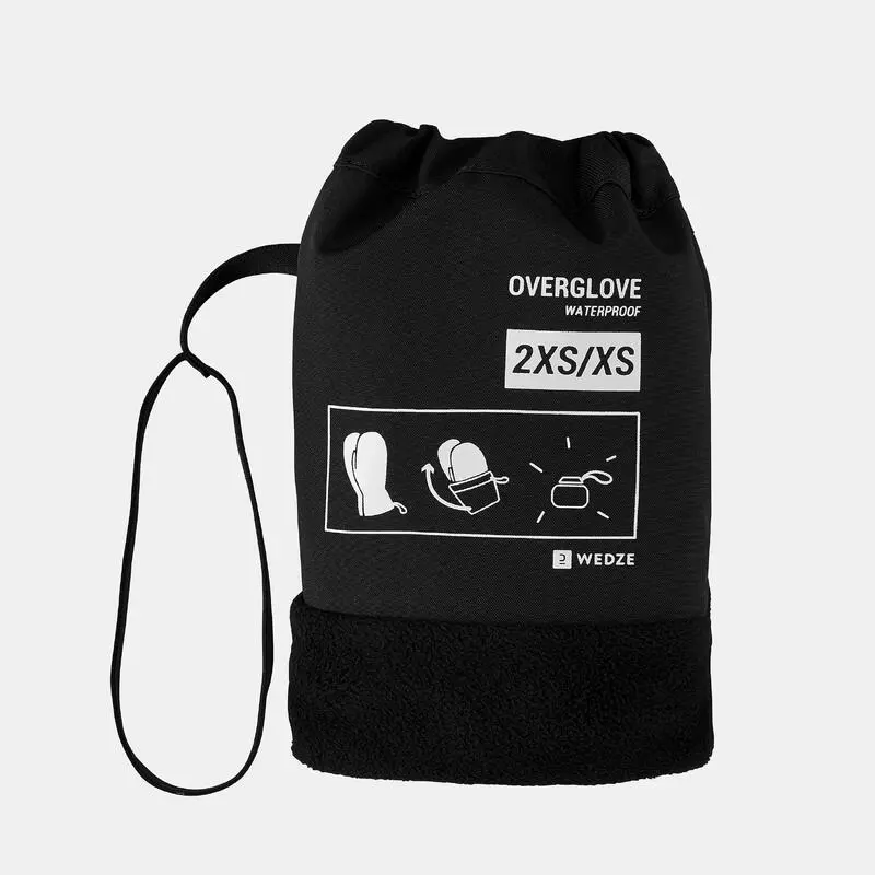 WEDZE SOBREGUANTES ESQUÍ ADULTO CÁLIDO IMPERMEABLE NEGROS - Imagen 2