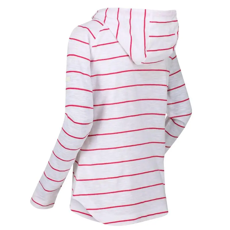 Regatta Sudadera Merindah Para Mujer Rosa Virtual, Blanco De Rayas - Imagen 2