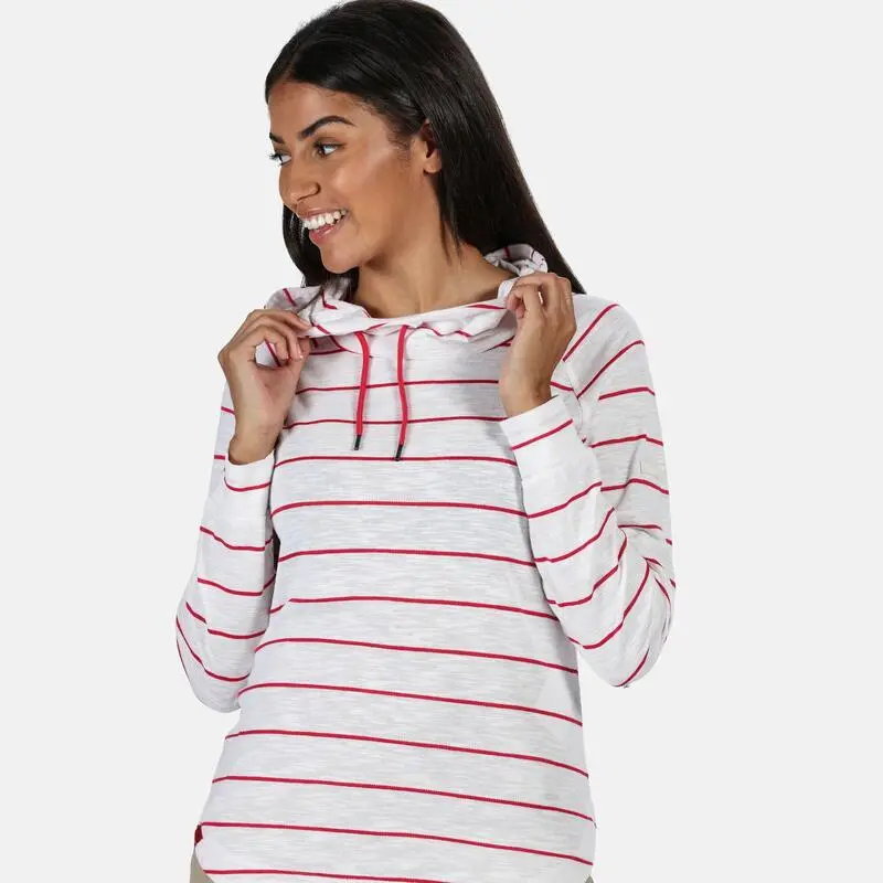 Regatta Sudadera Merindah Para Mujer Rosa Virtual, Blanco De Rayas - Imagen 3
